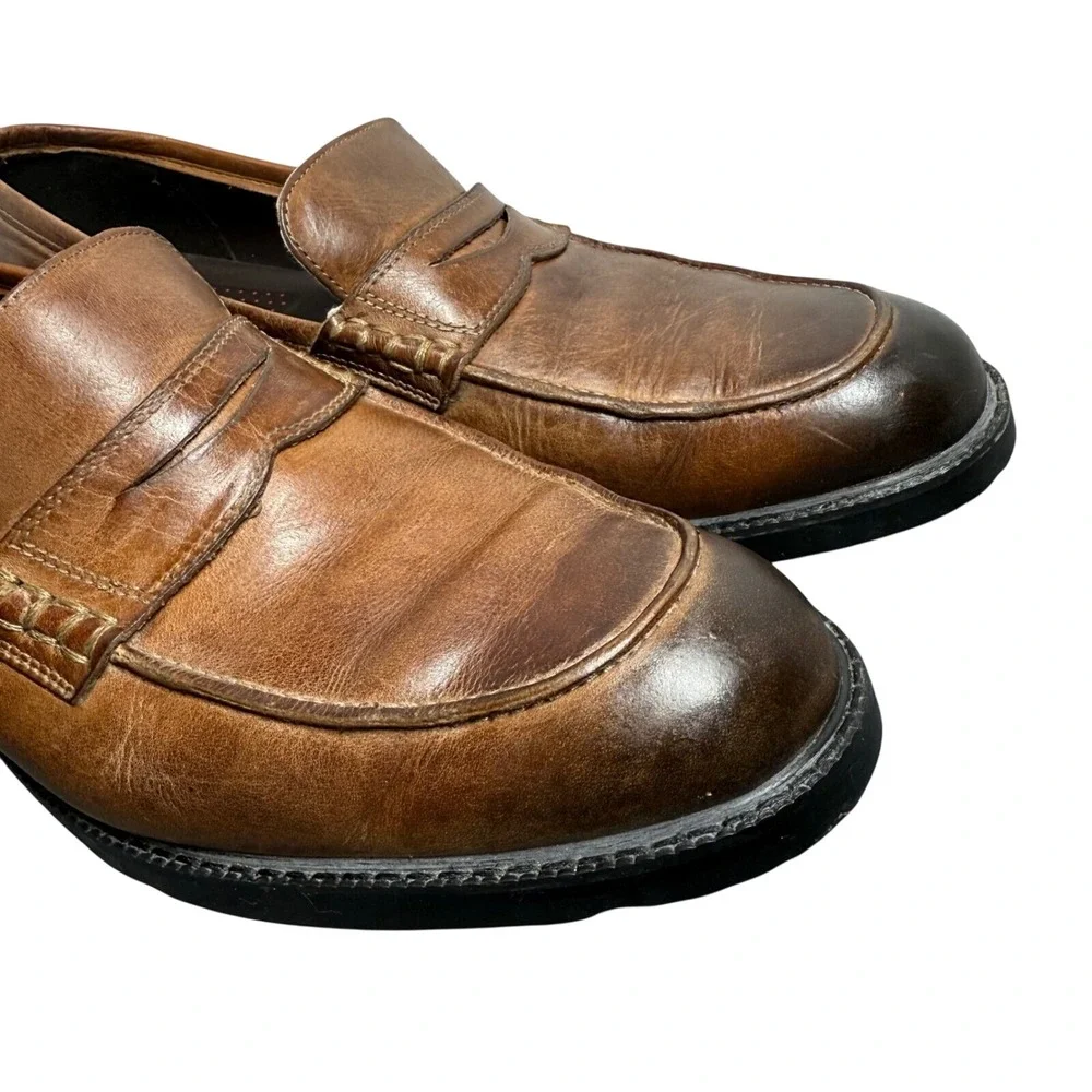 Rockport Mens 10.5M Brown Leather Penny Loafers adiPRENE Slip On Comfort K58464